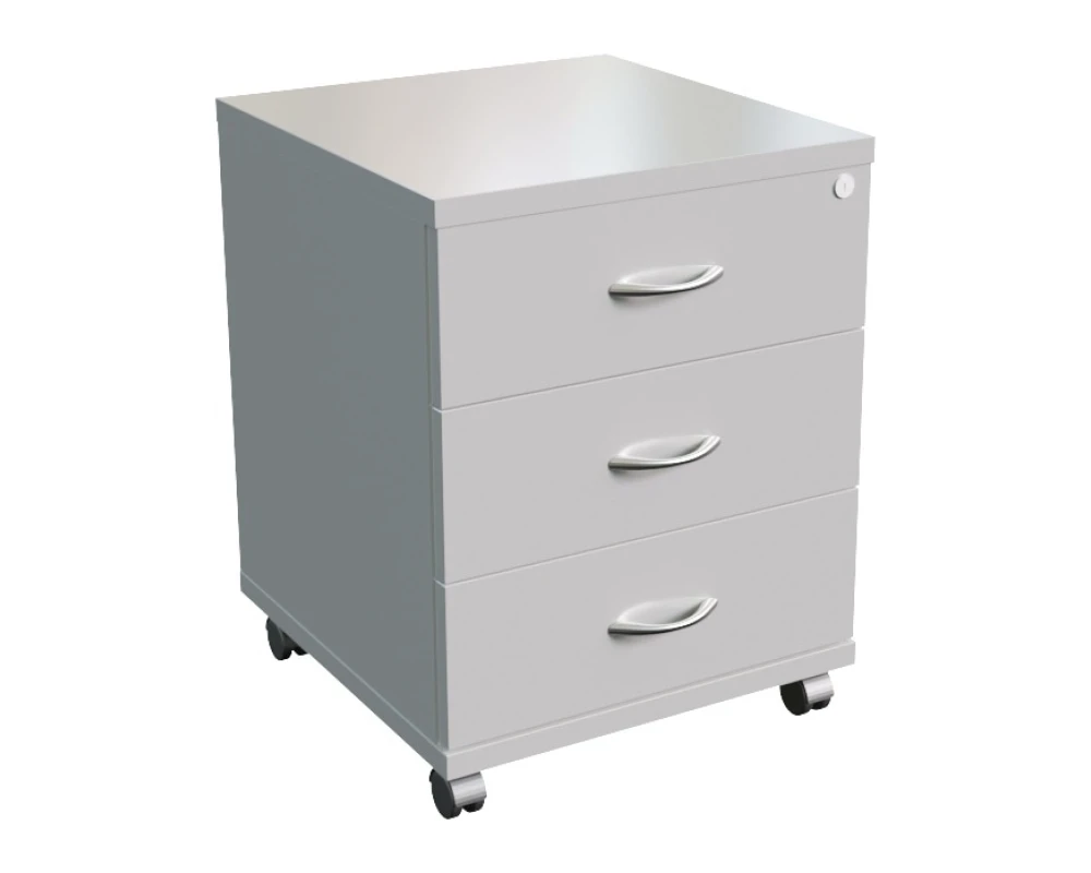 Тумба подкатная с центральным замком 43x46x60 Belfast, Blackwood, Steel