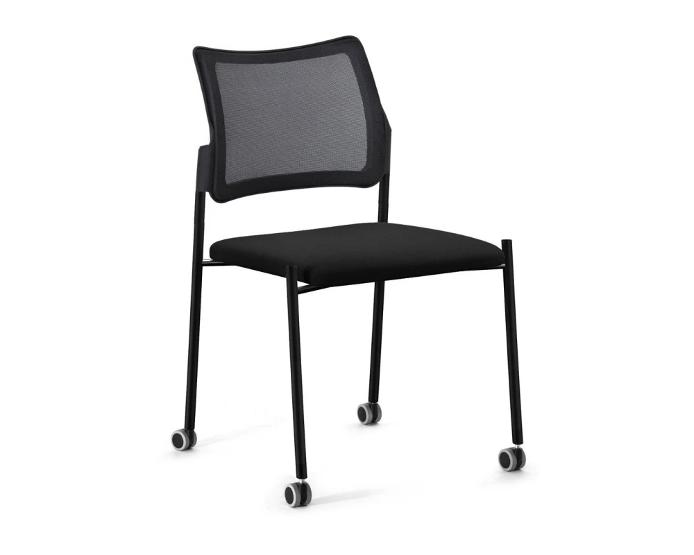 Кресло Pinko Mesh Black на колесах Сетка/Ткань, Черный