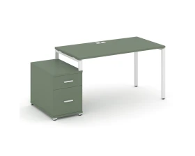 Стол письменный с 1 опорной тумбой CN.SP-305 W 980/1346x720x750 Концепт / Concept images