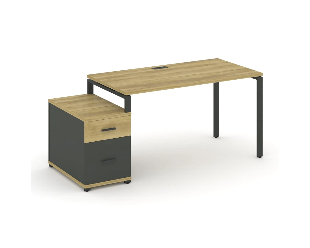 Стол письменный с 1 опорной тумбой CN.SP-305 W 980/1346x720x750 Концепт / Concept