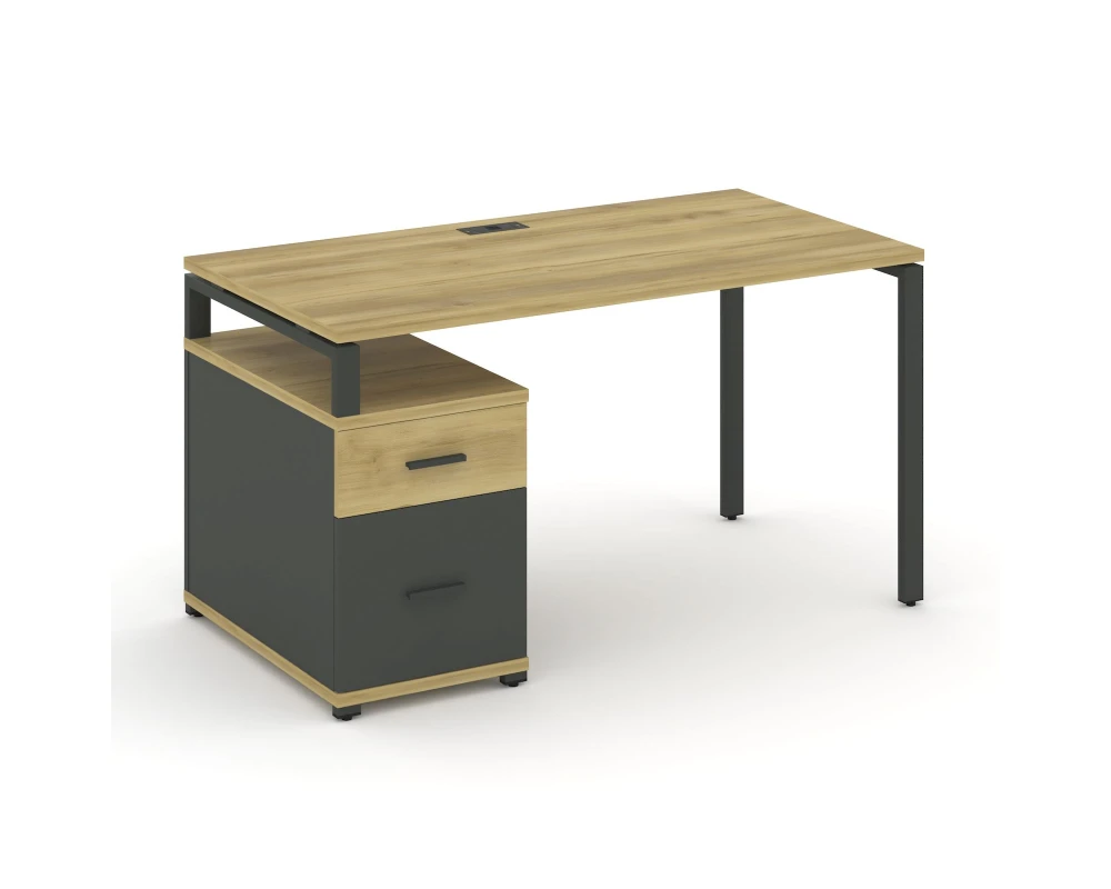 Стол письменный с 1 опорной тумбой CN.SP-306 W 1180/1546x720x750 Концепт / Concept