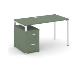 Стол письменный с 1 опорной тумбой CN.SP-308 W 1580/1946x720x750 Концепт / Concept images