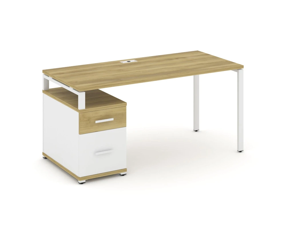 Стол письменный с 1 опорной тумбой CN.SP-308 W 1580/1946x720x750 Концепт / Concept