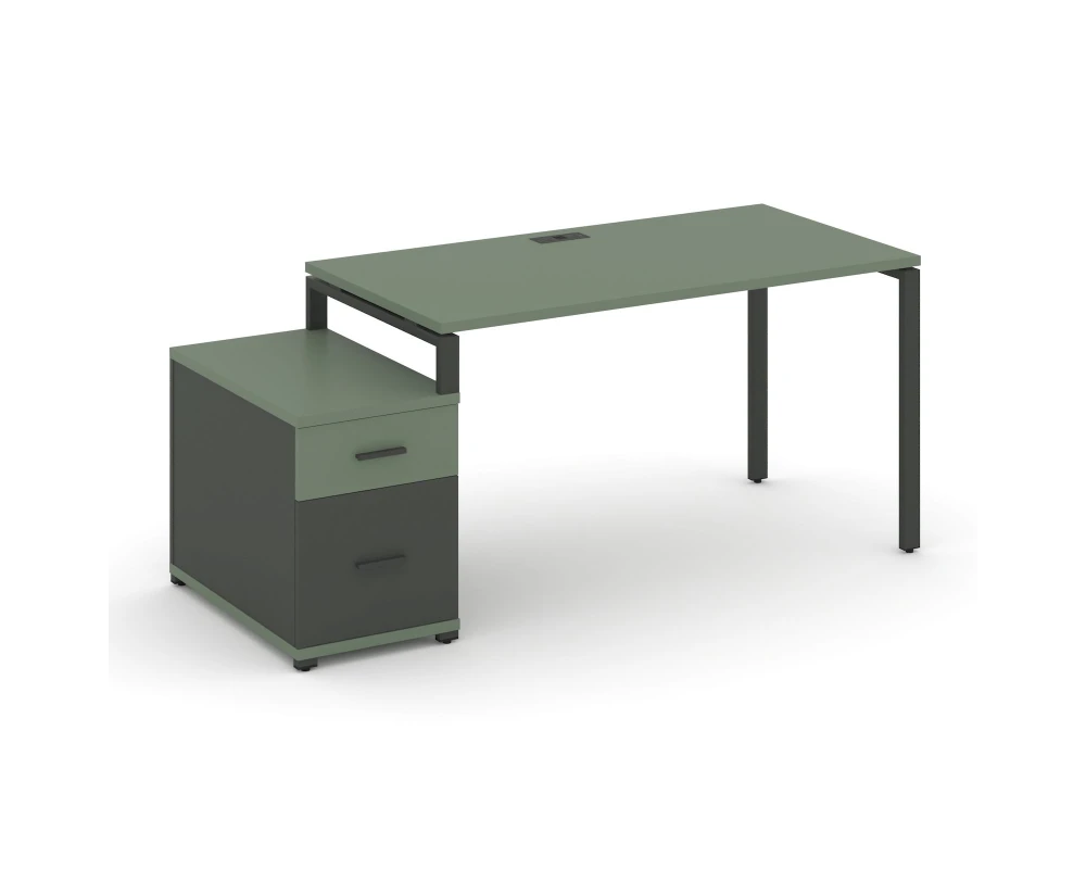 Стол письменный с 1 опорной тумбой CN.SP-308 W 1580/1946x720x750 Концепт / Concept