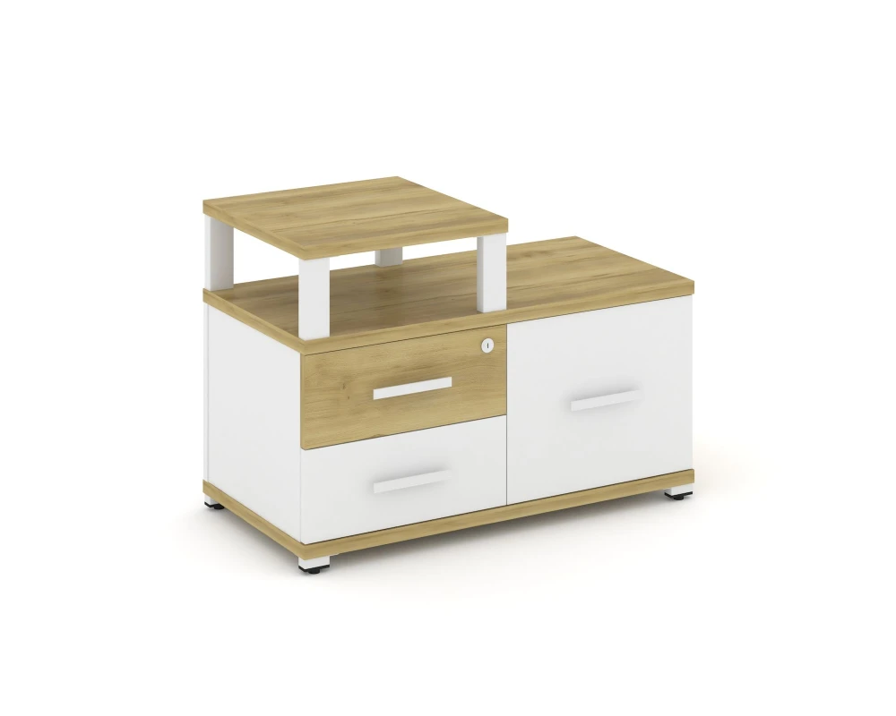 Тумба приставная широкая 2 ящ. 1 распаш. фасад с надставкой узкой CN.TSP-005 W 836x420x583 Концепт / Concept