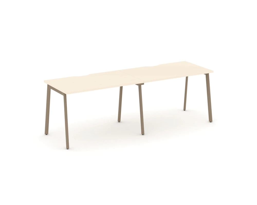 Рабочая станция на 2 места с вырезом на плоскоовальной трубе 236x73x75 Эстетика / Estetica