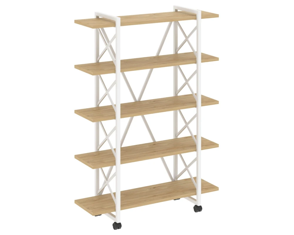 Стеллаж на колесных опорах - 5 полок 1200х400х1704 Лофт / Loft