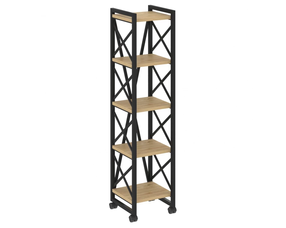 Стеллаж на колесных опорах - 5полок 400х400х1704 Лофт / Loft