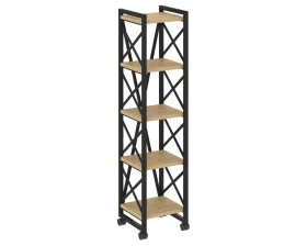 Стеллаж на колесных опорах - 5полок 400х400х1704 Лофт / Loft images