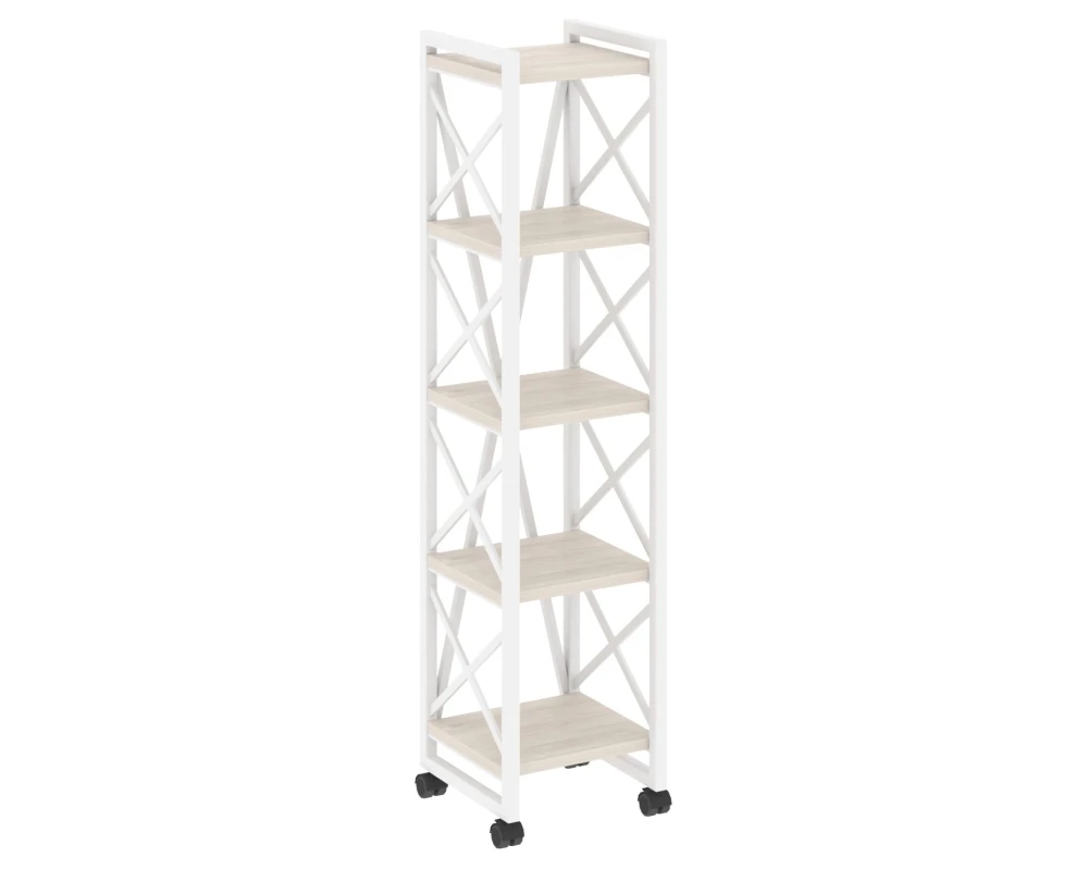 Стеллаж на колесных опорах - 5полок 400х400х1704 Лофт / Loft