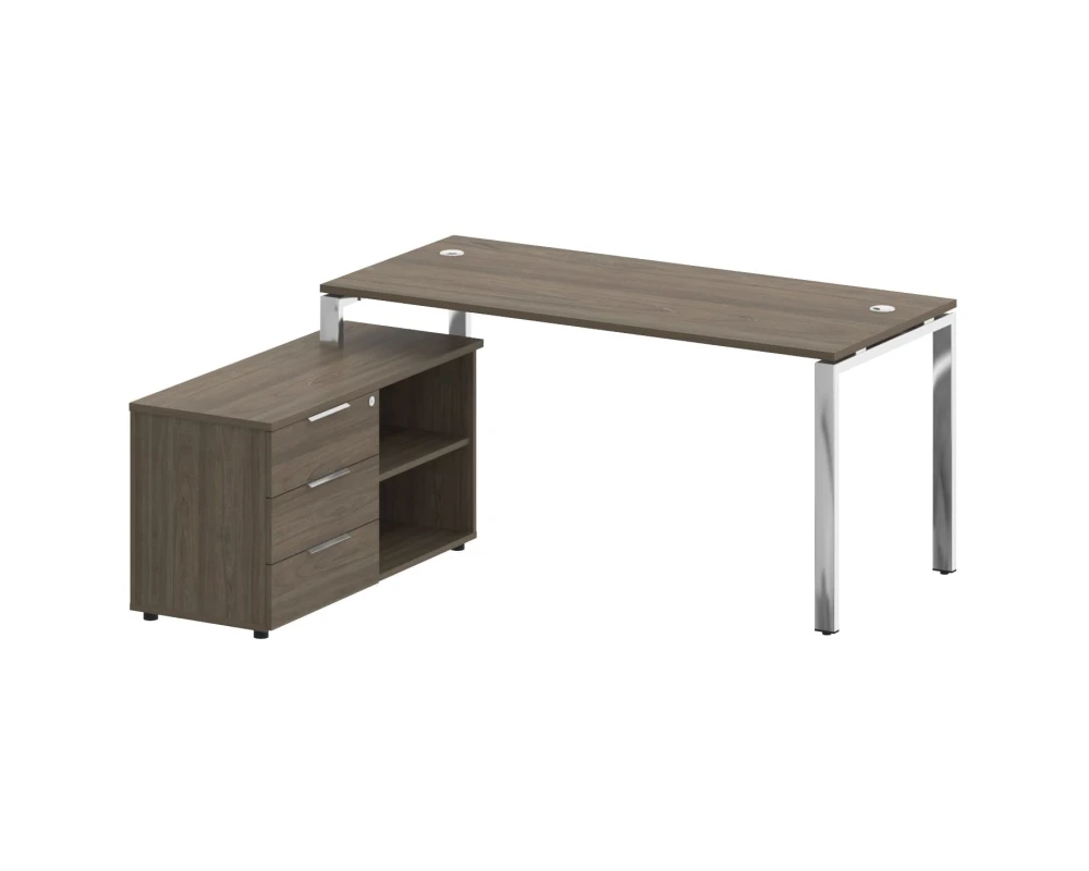 Стол рабочий руководителя с опорной тумбой левый 1700x1520x750 Метал Систем Директ / Metal System Direct