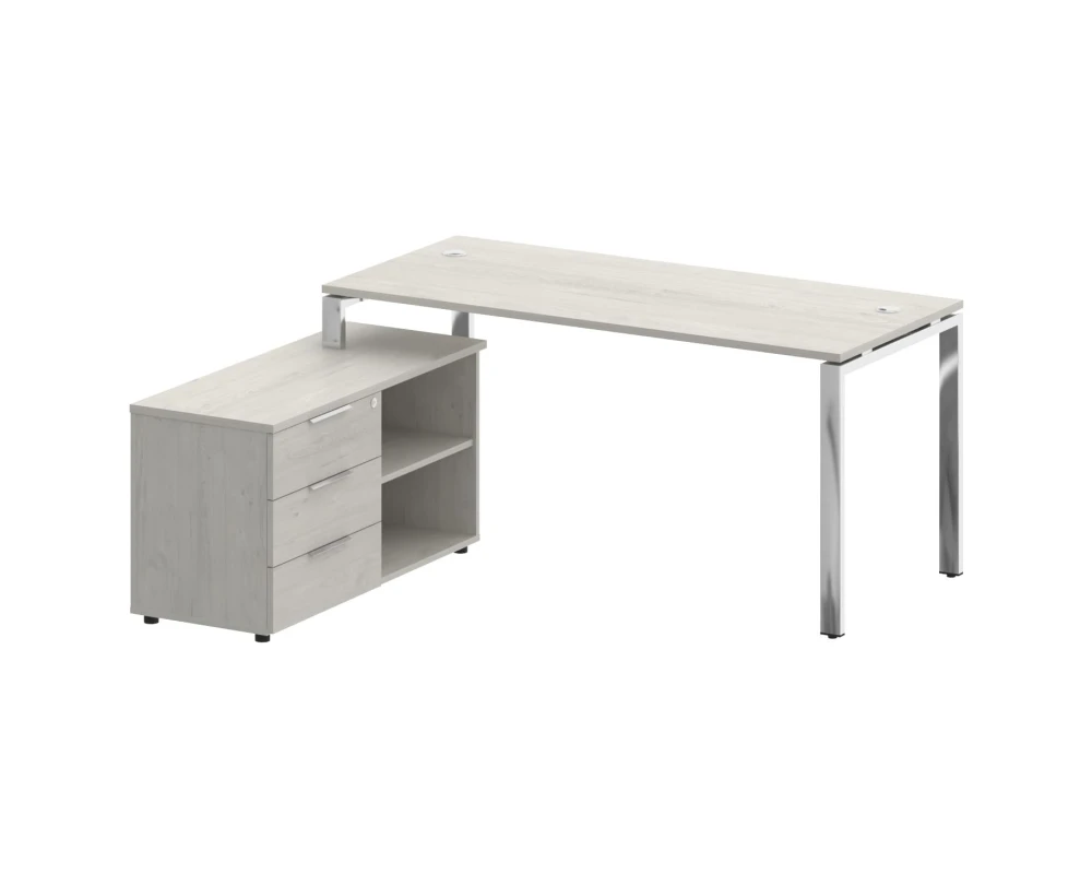 Стол рабочий руководителя с опорной тумбой левый 1700x1520x750 Метал Систем Директ / Metal System Direct