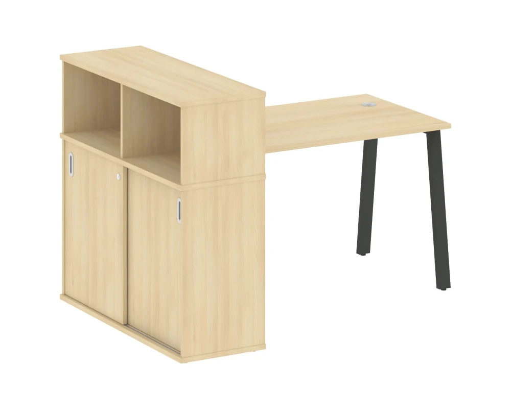 Стол письменный на А-образном м/к с опорным шкафом-купе 161x112x109,8 Метал Систем / Metal System