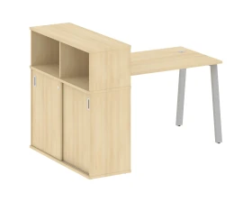 Стол письменный на А-образном м/к с опорным шкафом-купе 161x112x109,8 Метал Систем / Metal System images