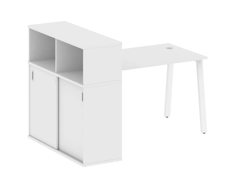 Стол письменный на А-образном м/к с опорным шкафом-купе 161x112x109,8 Метал Систем / Metal System