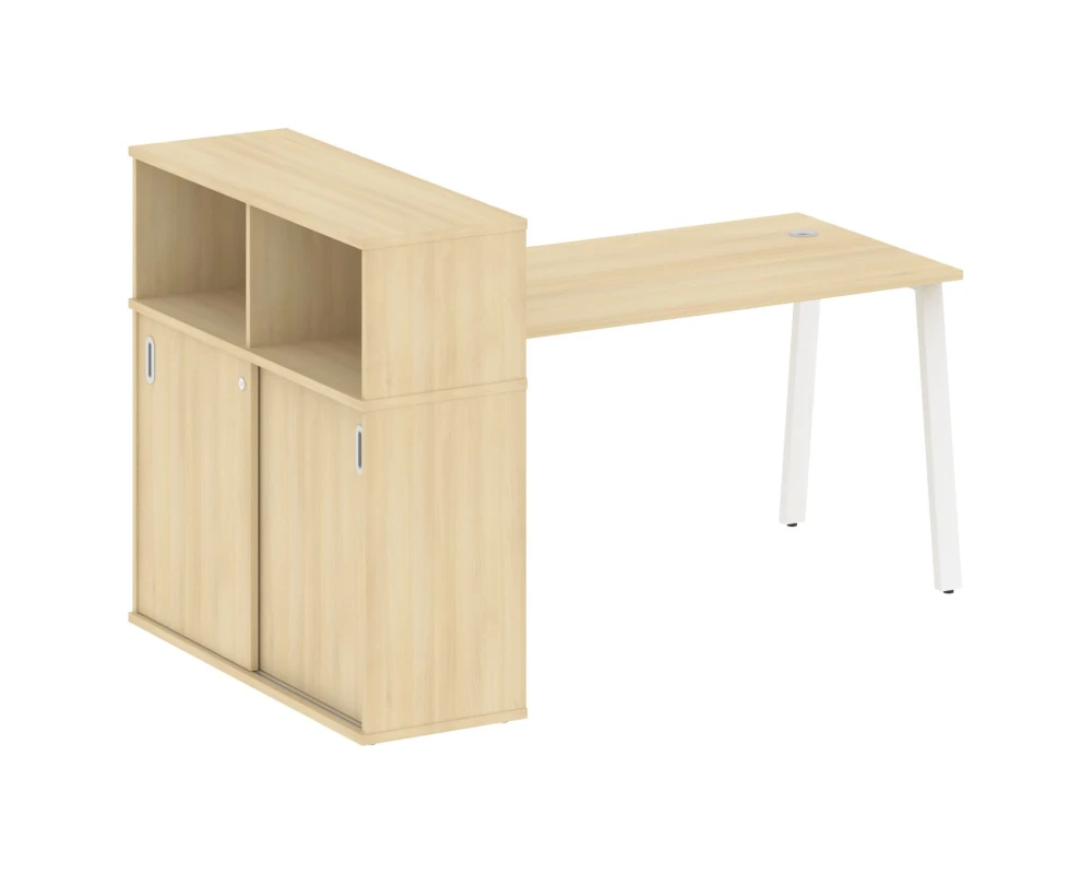 Стол письменный на А-образном м/к с опорным шкафом-купе 181x112x109,8 Метал Систем / Metal System