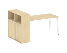 Стол письменный на А-образном м/к с опорным шкафом-купе 201x112x109,8 Метал Систем / Metal System images