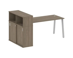 Стол письменный на А-образном м/к с опорным шкафом-купе 201x112x109,8 Метал Систем / Metal System images