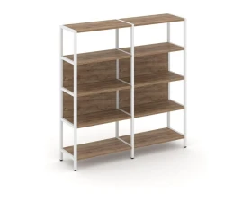 Двухсекционный стеллаж четырехярусный 1590х400х1613 Шелф Систем / Shelf System images