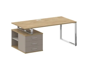 Стол для руководителя с опорной тумбой , левый 180 Шифт / Shift images