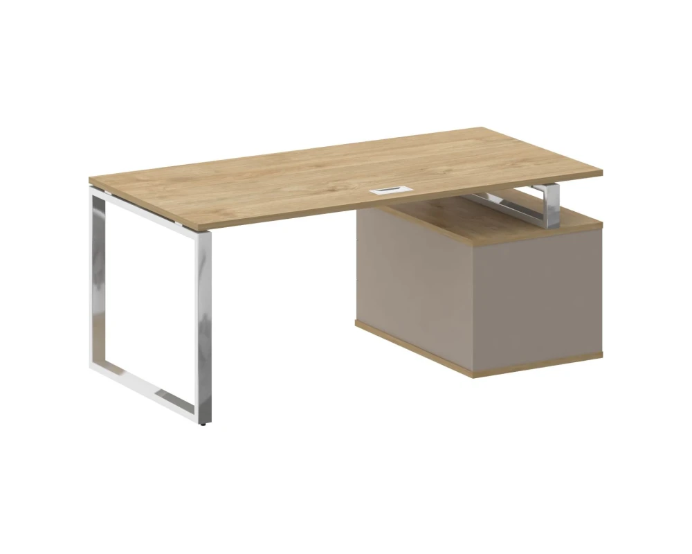Стол для руководителя с опорной тумбой , левый 180 Шифт / Shift