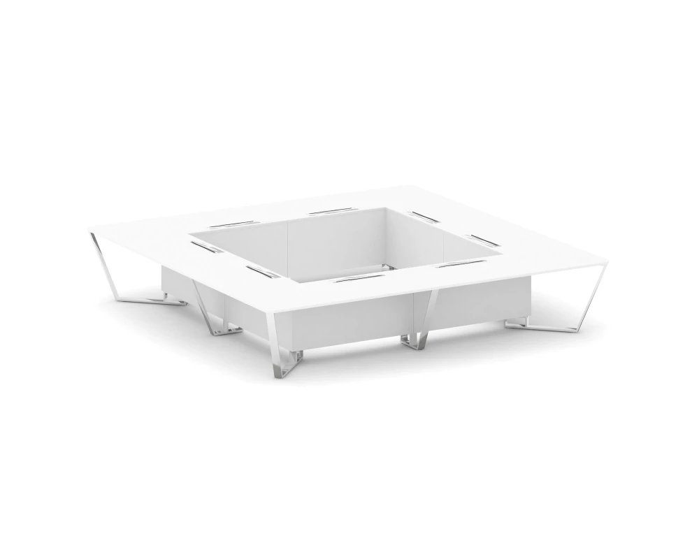 Стол переговорный квадратный ЛДСП/нерж. сталь 4000x4000x750 Стил Мит / Steel Meet