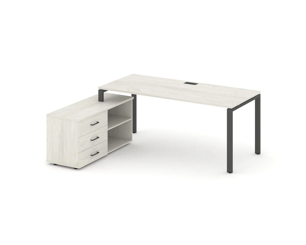 Стол письменный с греденцией левой на П-образном каркасе 1980x1480x750 Стайл Проджект Директ / Style Project Direct