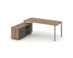 Стол письменный с греденцией левой на П-образном каркасе 1980x1480x750 Стайл Проджект Директ / Style Project Direct images