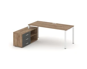 Стол письменный с греденцией левой на П-образном каркасе 1980x1480x750 Стайл Проджект Директ / Style Project Direct images