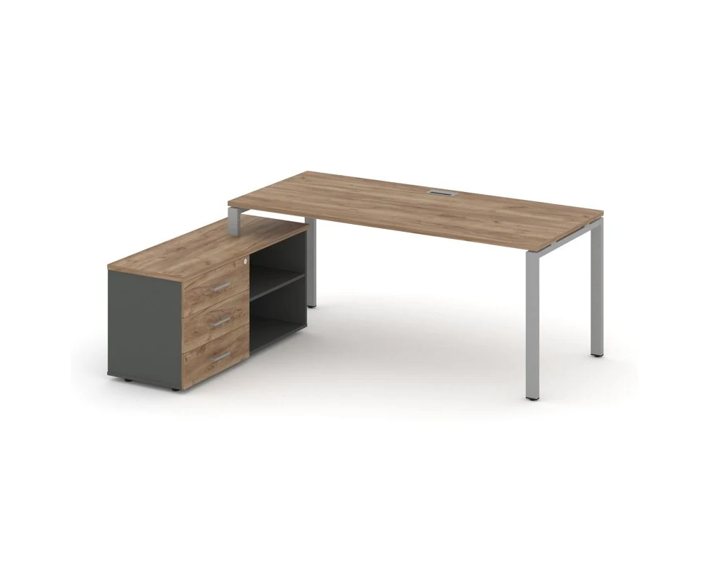 Стол письменный с греденцией левой на П-образном каркасе 1980x1480x750 Стайл Проджект Директ / Style Project Direct