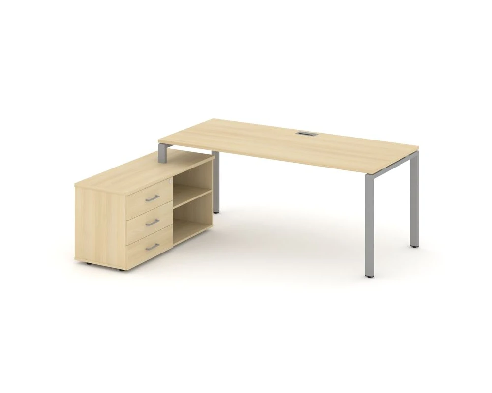 Стол письменный с греденцией левой на П-образном каркасе 1980x1480x750 Стайл Проджект Директ / Style Project Direct