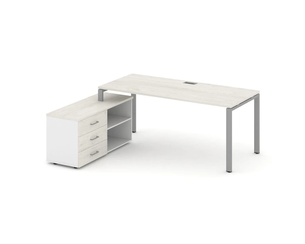 Стол письменный с греденцией левой на П-образном каркасе 1980x1480x750 Стайл Проджект Директ / Style Project Direct