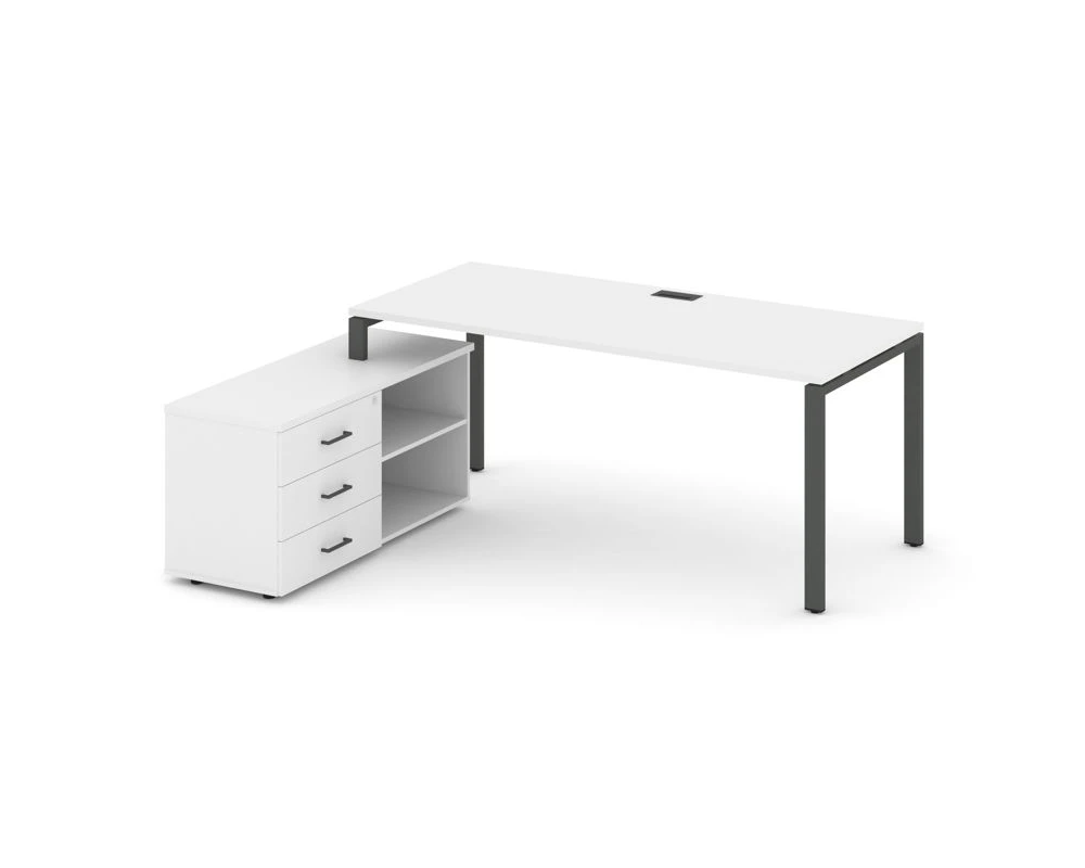 Стол письменный с греденцией левой на П-образном каркасе 1980x1480x750 Стайл Проджект Директ / Style Project Direct