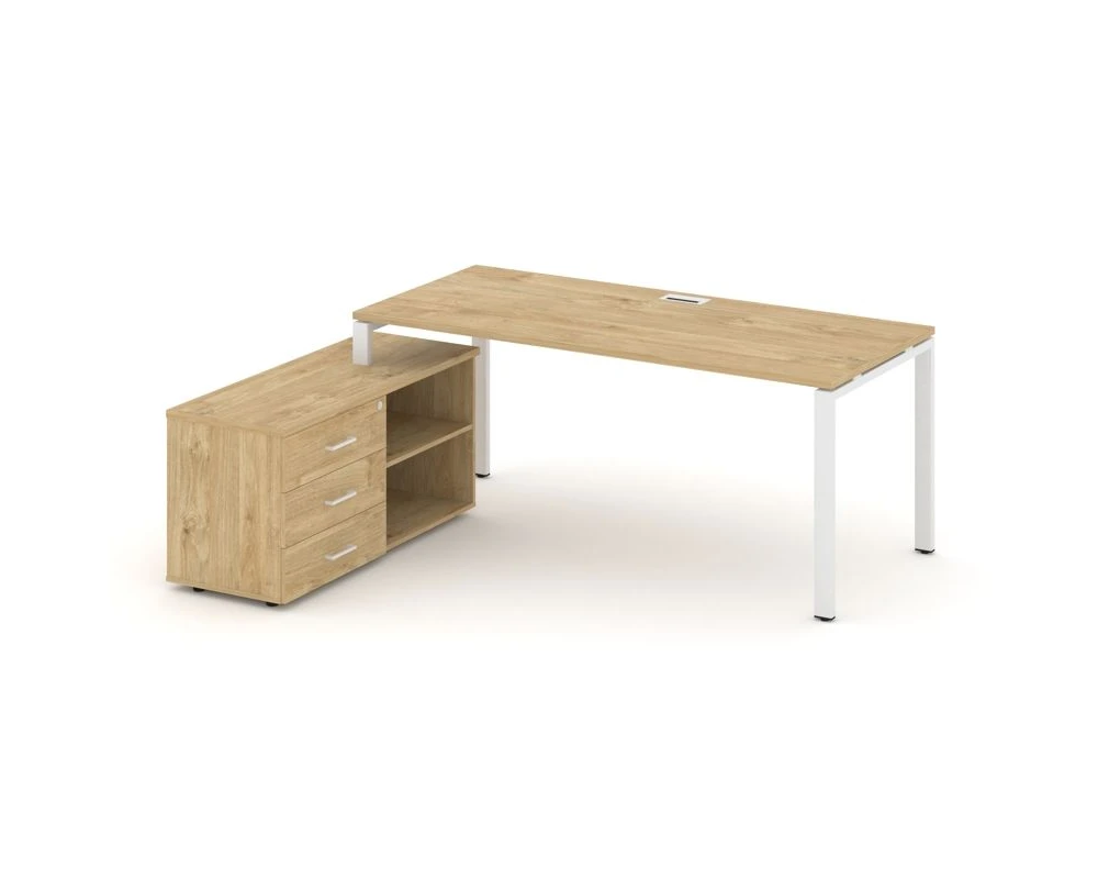 Стол письменный с греденцией левой на П-образном каркасе 1980x1480x750 Стайл Проджект Директ / Style Project Direct