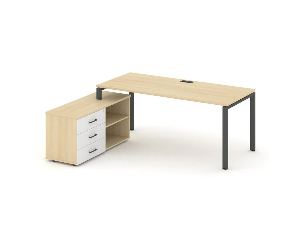 Стол письменный с греденцией левой на П-образном каркасе 1980x1480x750 Стайл Проджект Директ / Style Project Direct