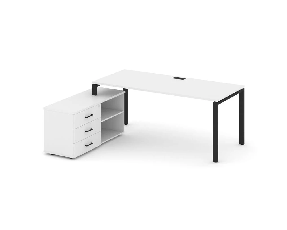 Стол письменный с греденцией левой на П-образном каркасе 1980x1480x750 Стайл Проджект Директ / Style Project Direct