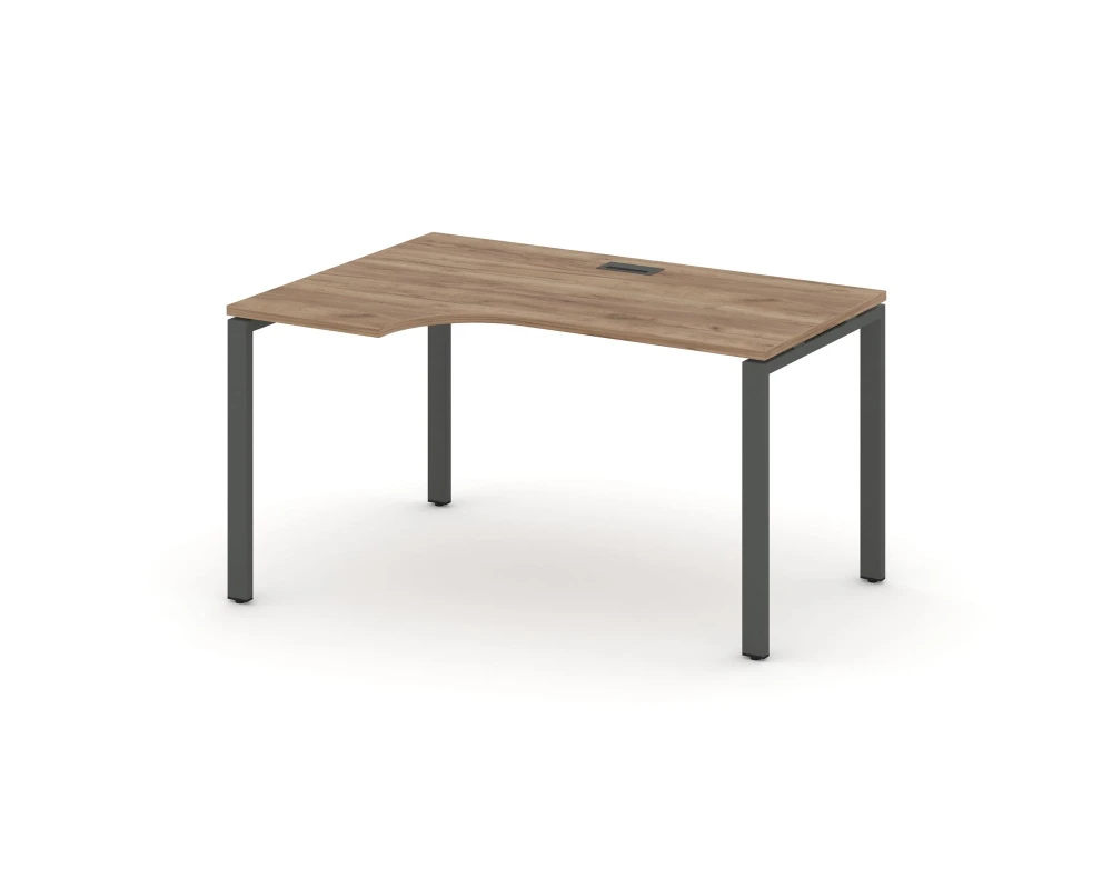 Стол рабочий эргоном. на П-образном каркасе 60 мм левый 1380x600/980x750 Стайл Проджект / Style Project