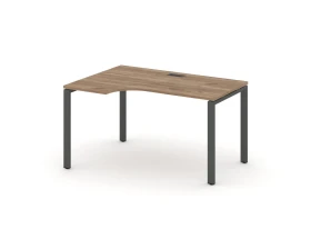 Стол рабочий эргоном. на П-образном каркасе 60 мм левый 1380x600/980x750 Стайл Проджект / Style Project images