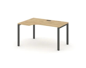 Стол рабочий эргоном. на П-образном каркасе 60 мм левый 1380x600/980x750 Стайл Проджект / Style Project images