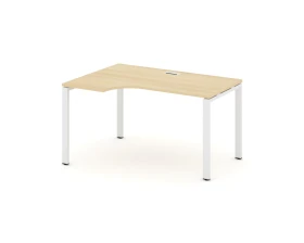 Стол рабочий эргоном. на П-образном каркасе 60 мм левый 1380x600/980x750 Стайл Проджект / Style Project images