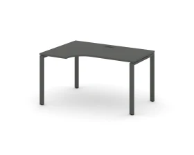 Стол рабочий эргоном. на П-образном каркасе 60 мм левый 1380x600/980x750 Стайл Проджект / Style Project images
