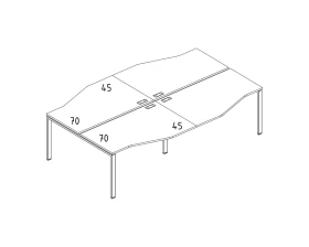 Рабочая станция столы Техно (4х160) на каркасе UNO A4.PRO images