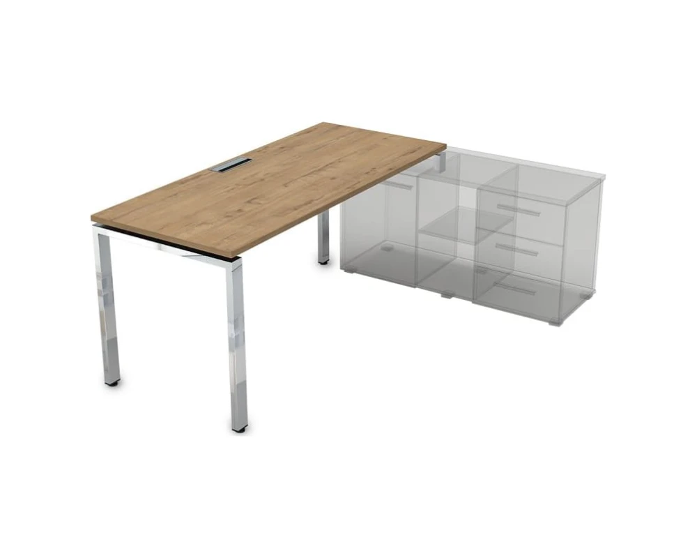 Стол рабочий прямолинейный три опоры, правый (1600*700*750) НСТП-П.974 GLOSS LINE