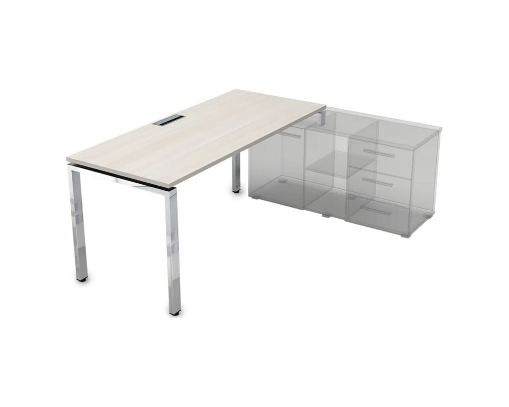 Стол рабочий прямолинейный три опоры, правый (1600*700*750) НСТП-П.974 GLOSS LINE