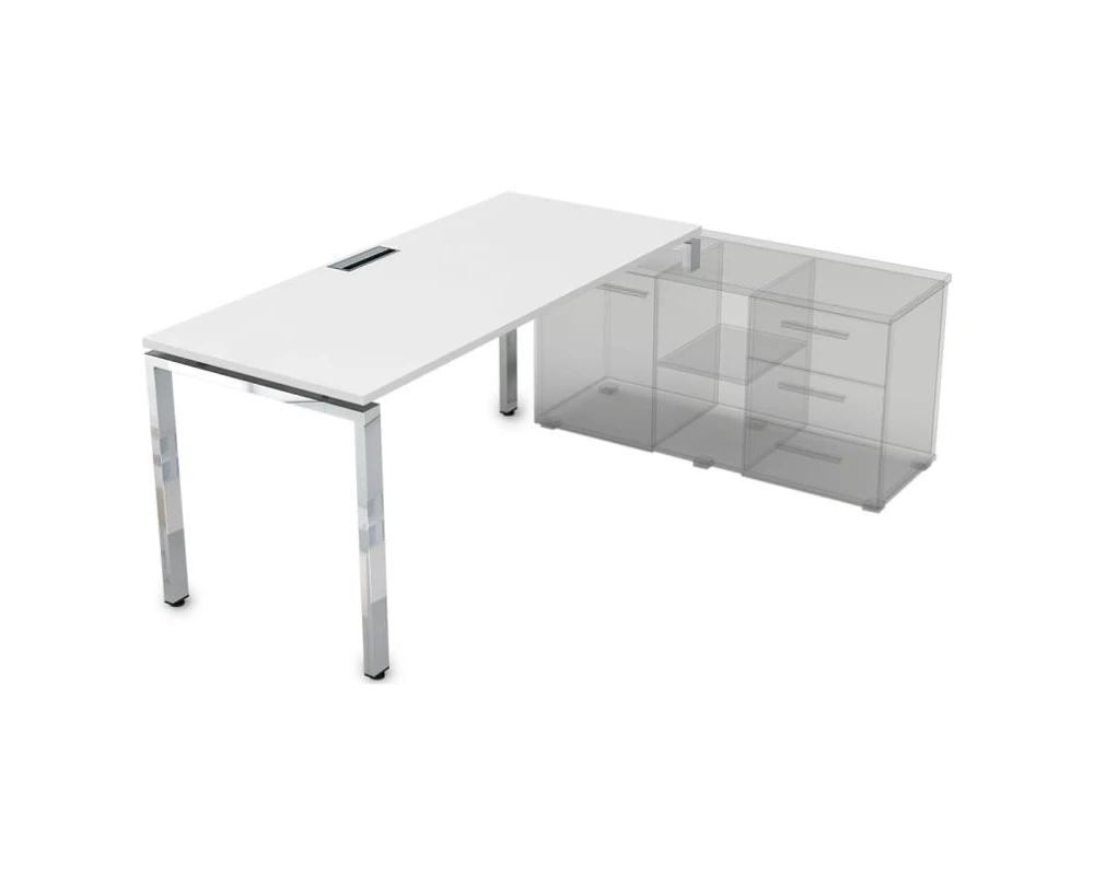 Стол рабочий прямолинейный три опоры, правый (1600*700*750) НСТП-П.974 GLOSS LINE