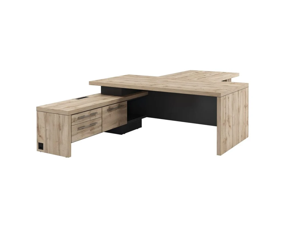 Стол руководителя с опорной тумбой T-820л.1000 Торстон