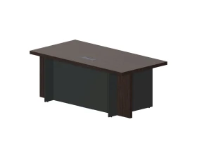 Стол руководителя 200х100х77,5 (с метал.аутлетом) Фабер / Faber Дуб Мокко/Антрацит images