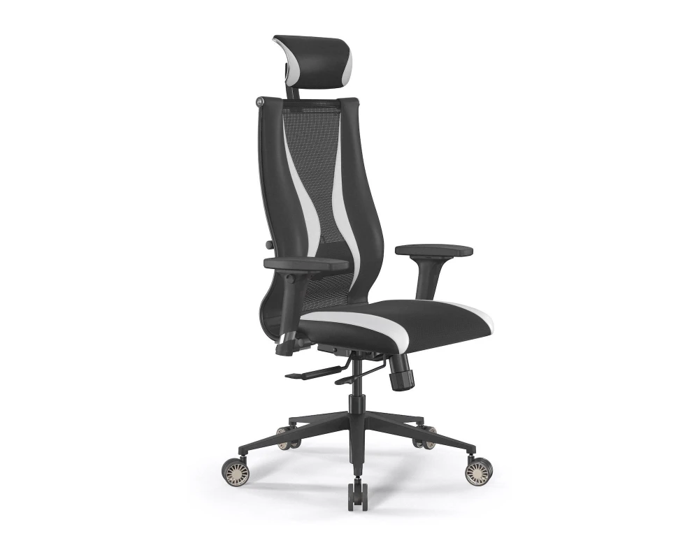 Кресло ErgoLife SynchroSit 10 B2-170D M18.B11.G19.W31 Ткань/Экокожа, Черный/Белый