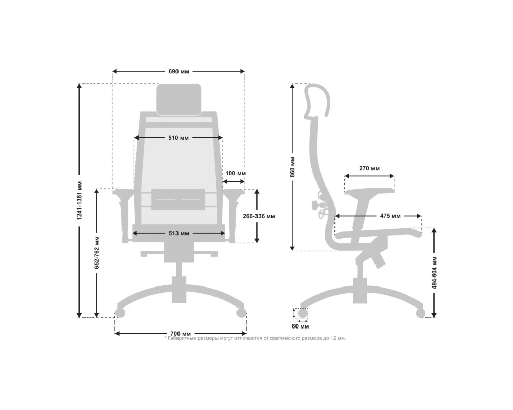 Кресло Samurai Черная Серия Сетка, Черный
