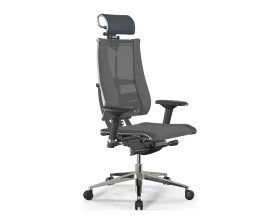 Кресло Y 4DF B2-14D M26.B32.G25.W03 (с подголовником) Сетка, Серый/Темно-серый images